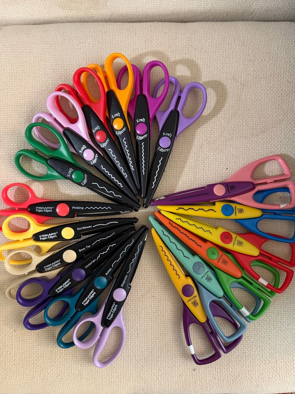 Decorative Edge Scissors Set of 18 - Assorted Colors and Brands - Picture 1 of 5